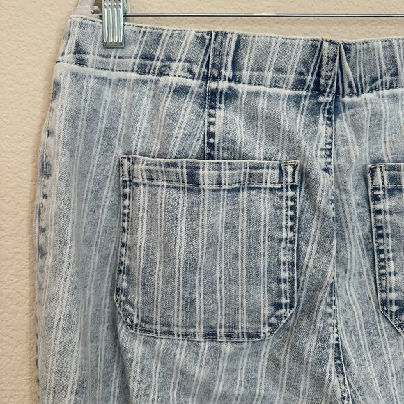 WESTBOUND Blue and White Striped Pull On Pants - Picture 4 of 5